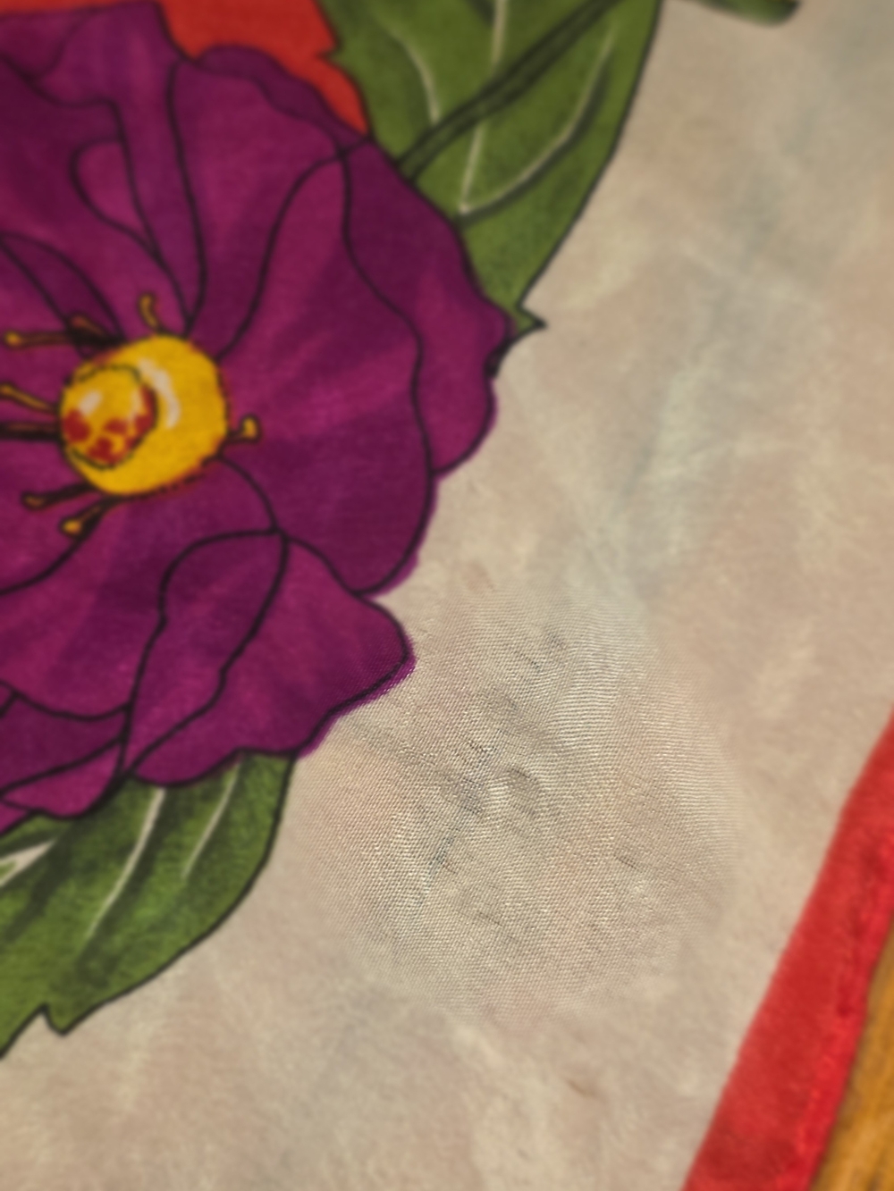 Vintage Oscar de la Renta 100% Silk Floral Scarf 30 x 30 - Picture 7 of 9